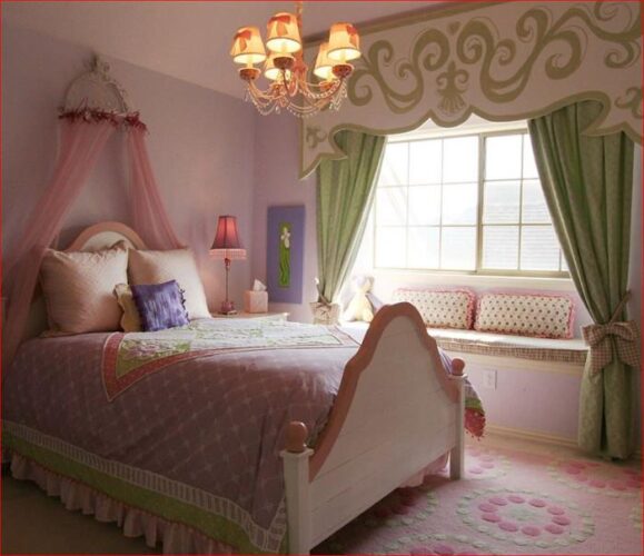 genç kız yatak odası dekorasyon
