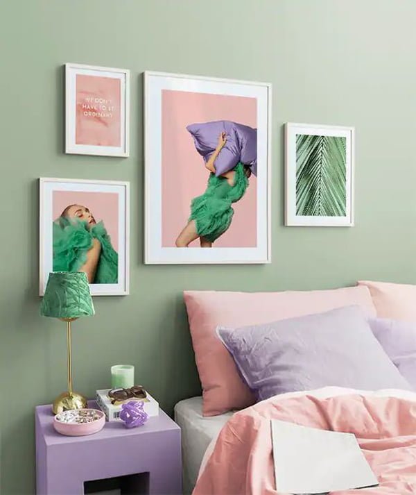 pastel renkli duvar tabloları