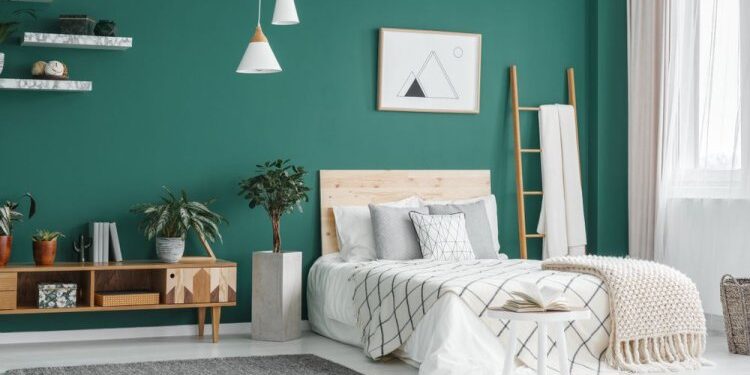 yatak odası yeşil renk